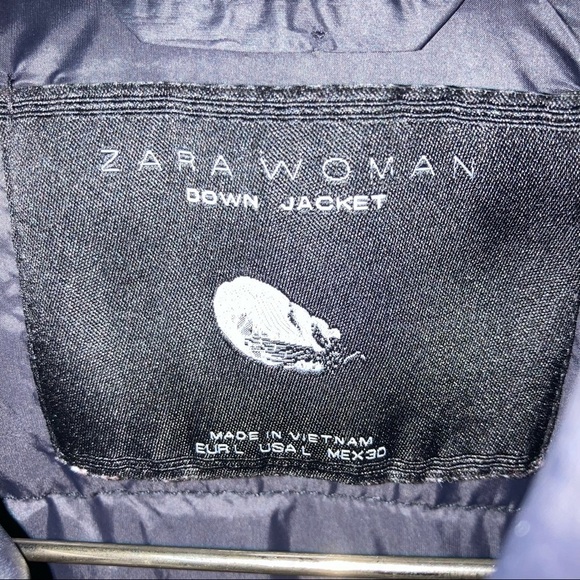 ZARA WOMAN Sz L Down Feather Puffer w/ Hem Drawstring & Pockets Jacket  Coat - Picture 3 of 9